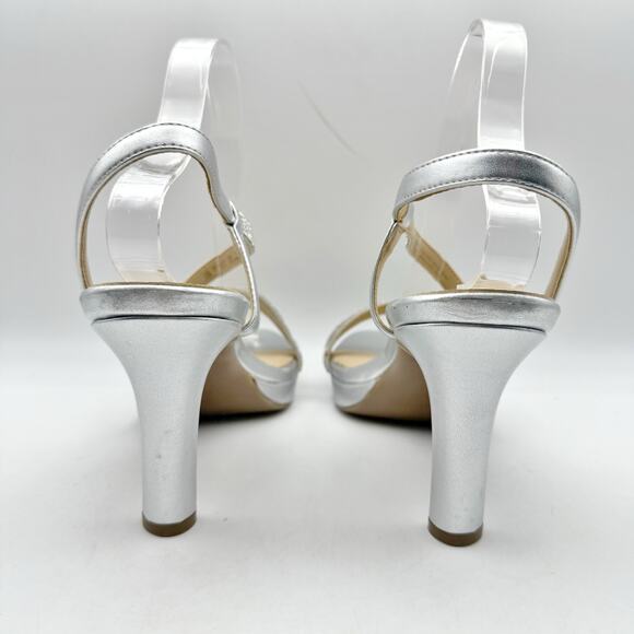 Naturalizer Womens Brenta2 Platform Heel Sandal US 9.5 M EU 40.5 Silver NWOB - Picture 10 of 14